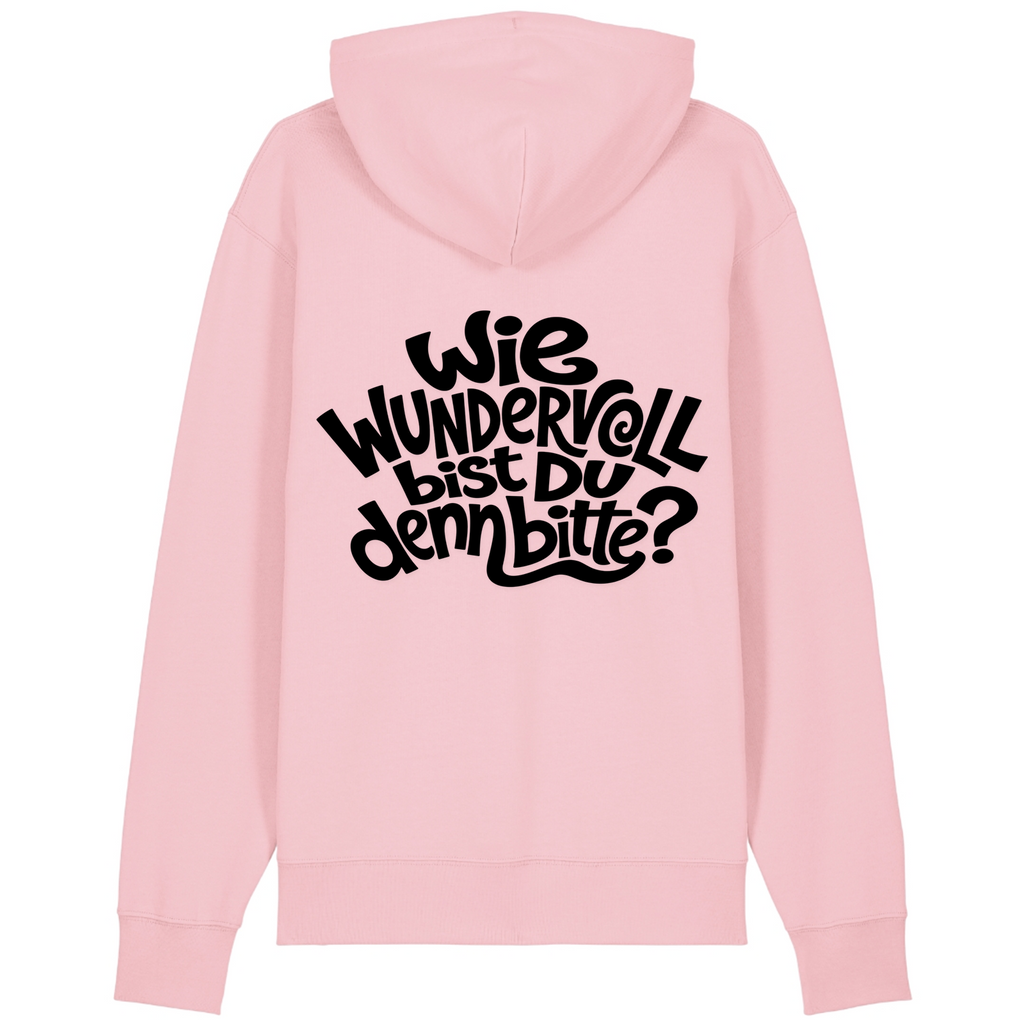 Wie wundervoll bist Du denn bitte ? Hoodie Bio Baumwolle - Cotton Pink - Rueckseite