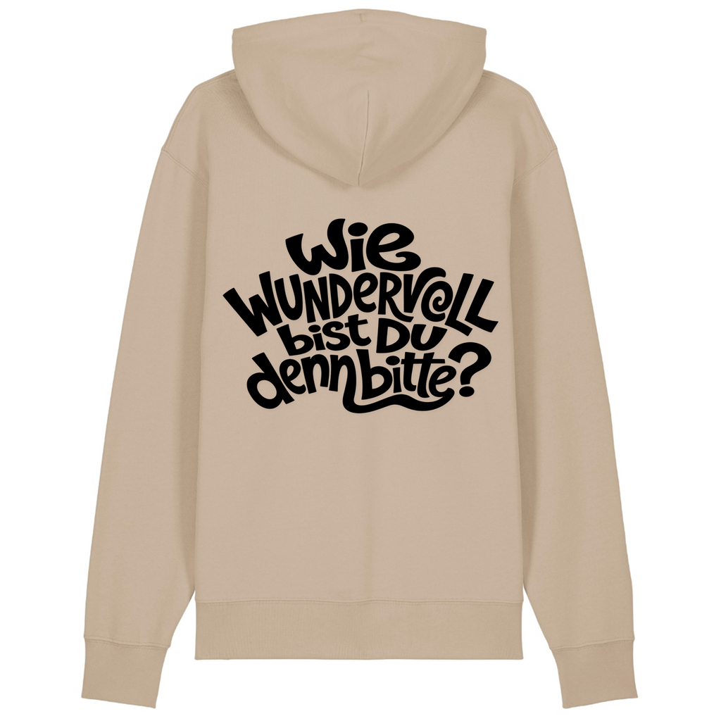 Wie wundervoll bist Du denn bitte ? Hoodie Bio Baumwolle - Desert Dust - Rueckseite