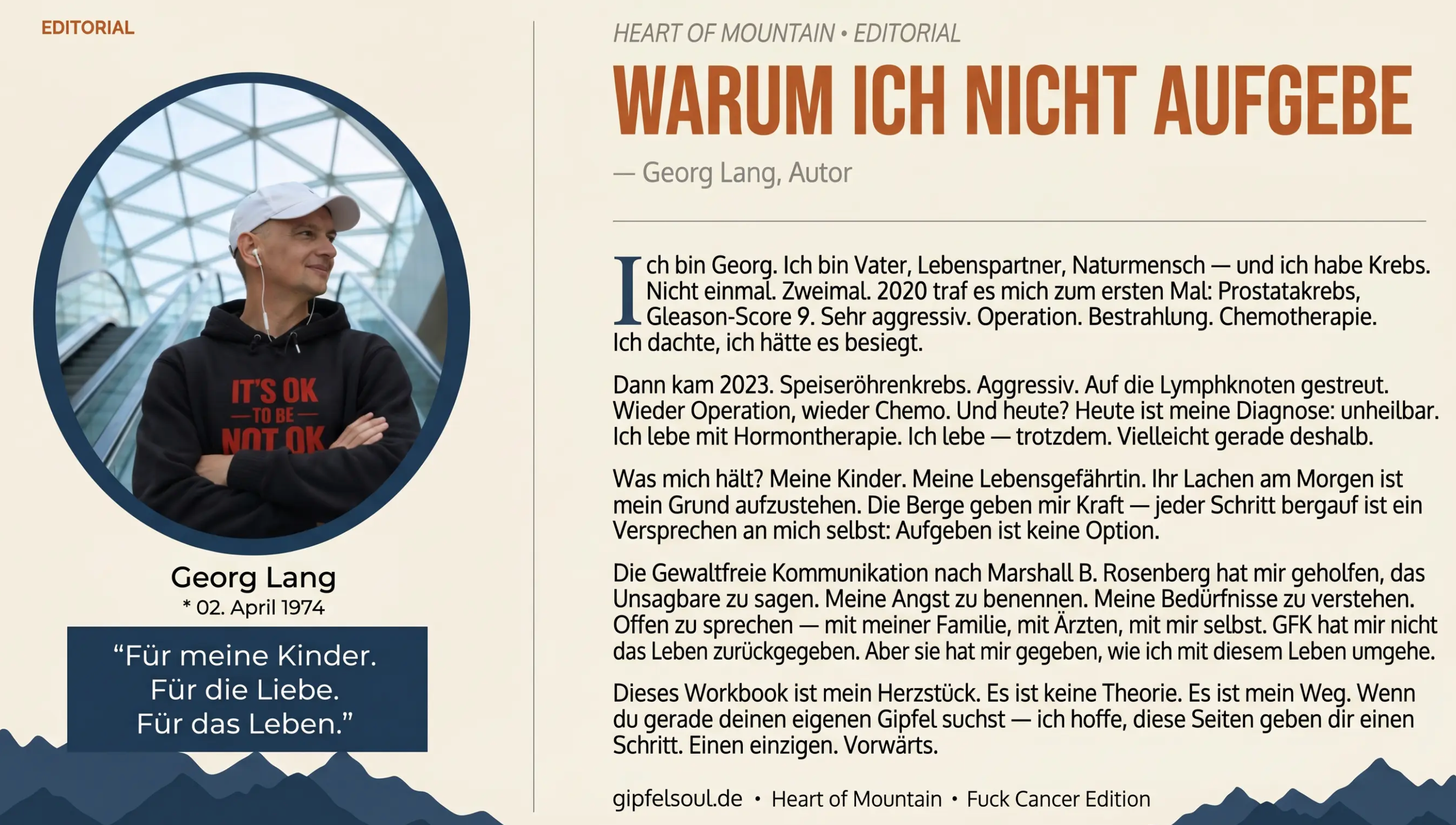 Wertschätzende Kommunikation bei Krebs - Dein Workbook für den härtesten Gipfel Deines Lebens