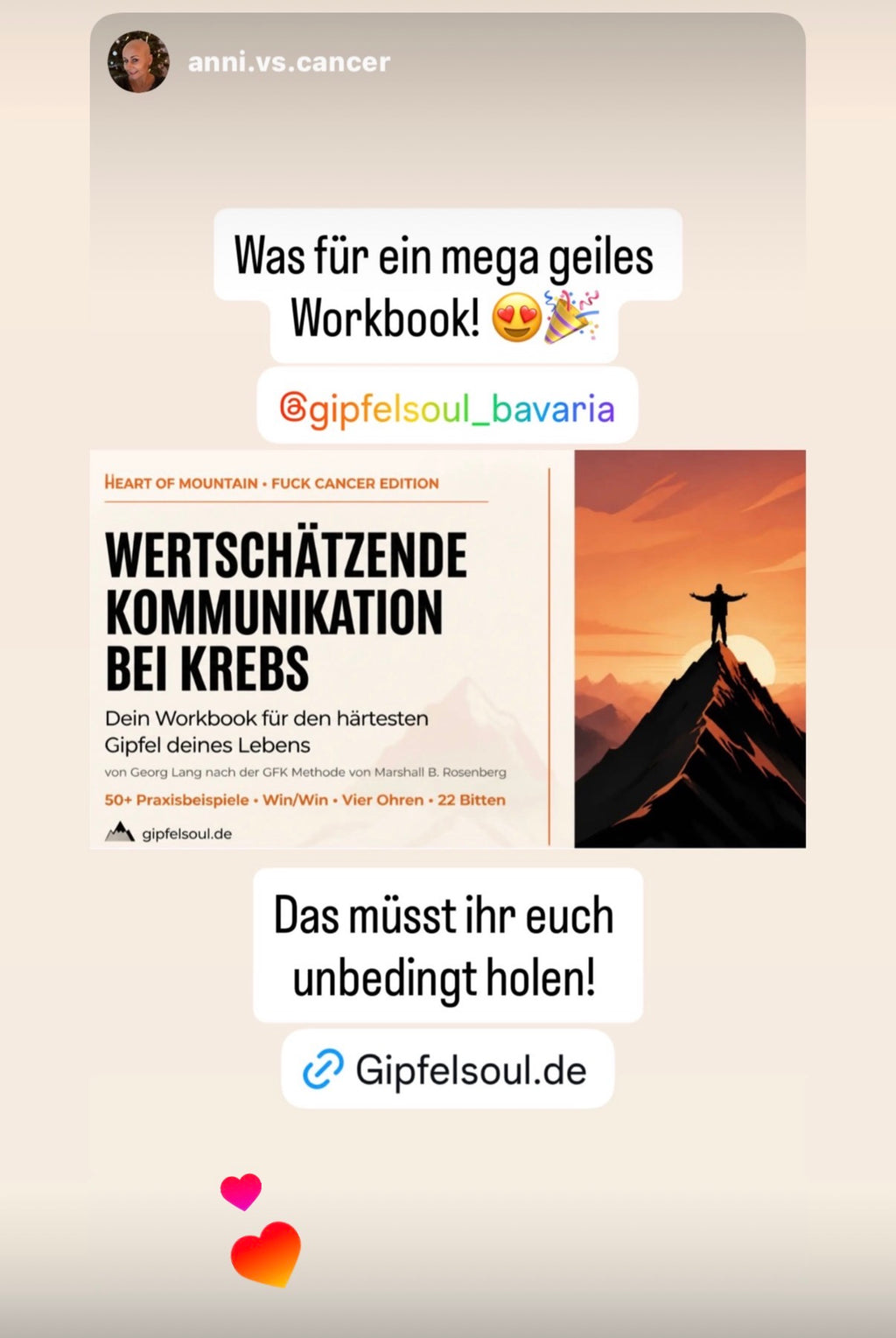 Wertschätzende Kommunikation bei Krebs - Dein Workbook für den härtesten Gipfel Deines Lebens