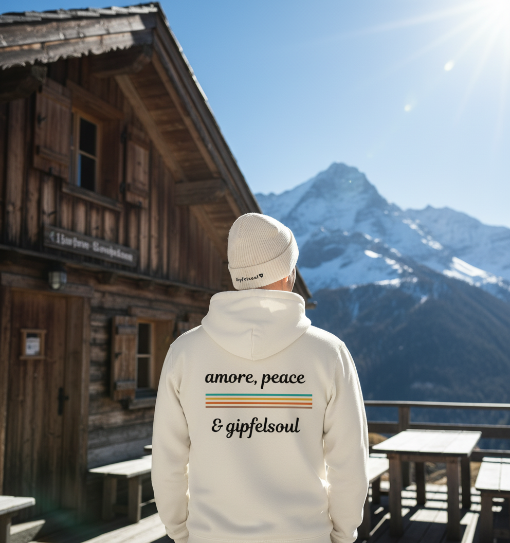 Premium Hoodie amore, peace & gipfelsoul